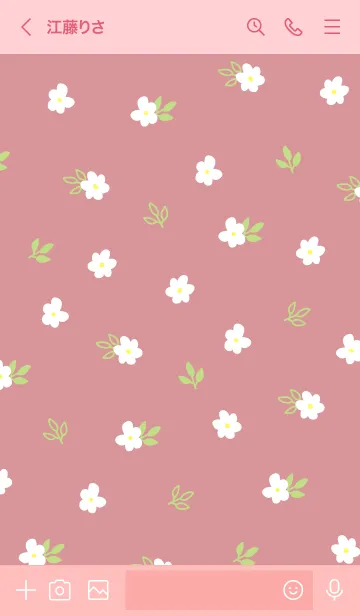 [LINE着せ替え] 白い小花 ピンク8の画像3