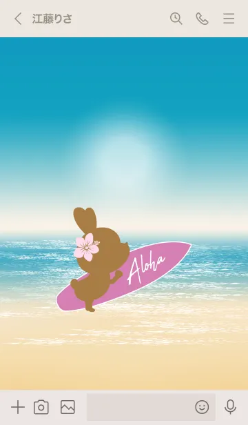 [LINE着せ替え] Rabbits and Surfboard 5の画像3