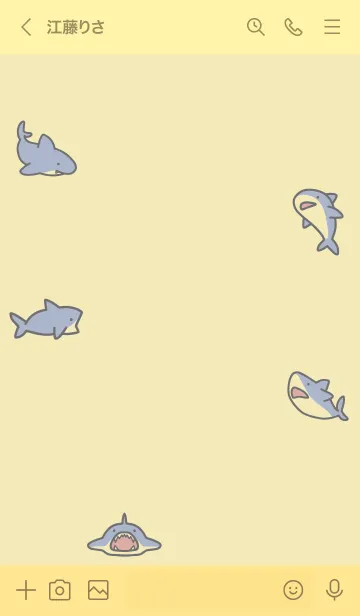 [LINE着せ替え] 黄色 : サメの着せ替えの画像3