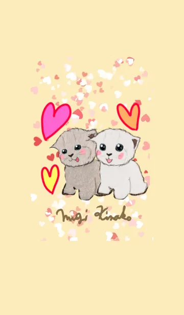 [LINE着せ替え] 猫のムギとキナコの画像1