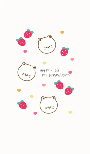 [LINE着せ替え] Cute cat & Strawberry 11の画像1