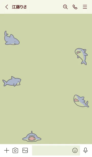[LINE着せ替え] 黄緑 : サメの着せ替えの画像3