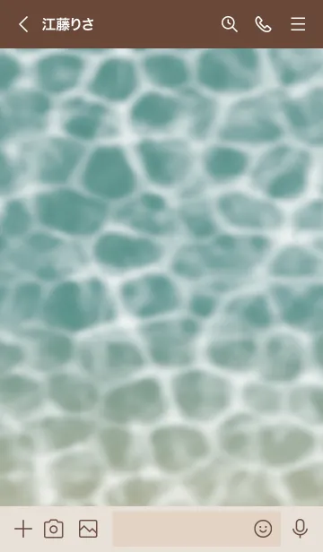 [LINE着せ替え] ベージュとグリーン : 海の画像3