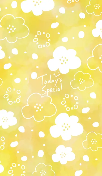 [LINE着せ替え] 手書きお花水彩イエロー7の画像1