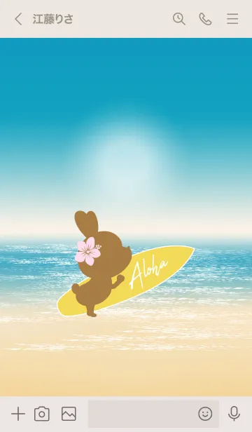 [LINE着せ替え] Rabbits and Surfboard 8の画像3