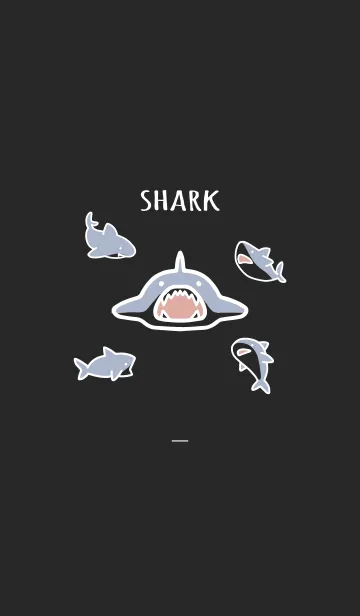 [LINE着せ替え] ブラック : サメの着せ替えの画像1