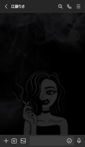 [LINE着せ替え] Black Style Woman-Smokeの画像3