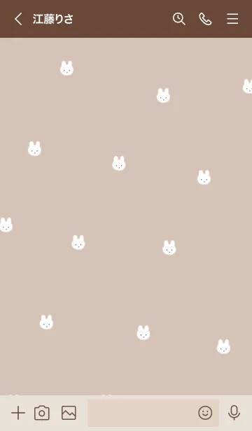 [LINE着せ替え] ふわふわうさぎ /モカベージュの画像3