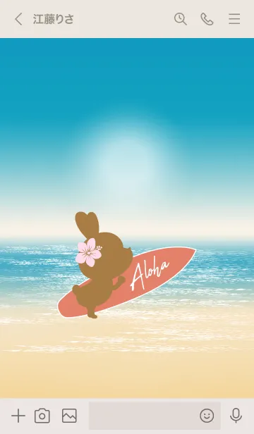 [LINE着せ替え] Rabbits and Surfboard 9の画像3
