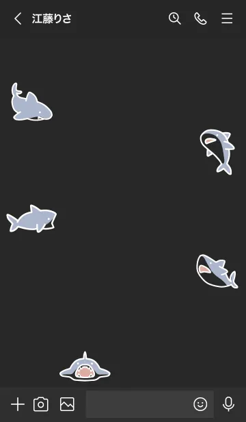 [LINE着せ替え] 黒とピンク : サメの着せ替えの画像3