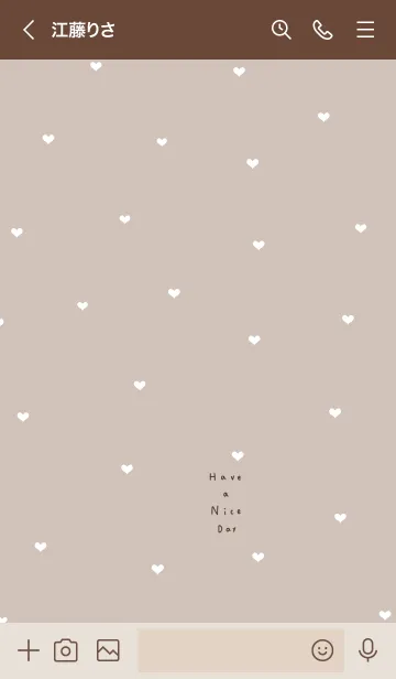 [LINE着せ替え] ハートだらけ。ベージュ。の画像3