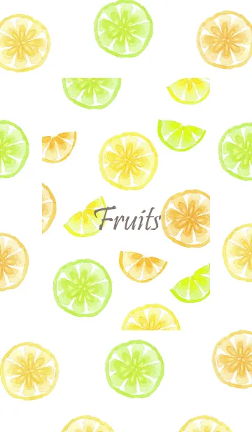 [LINE着せ替え] 水彩フルーツに囲まれて・シトラスミックスの画像1