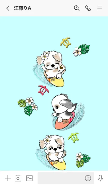 [LINE着せ替え] シーズー犬 in Hawaiiの画像3