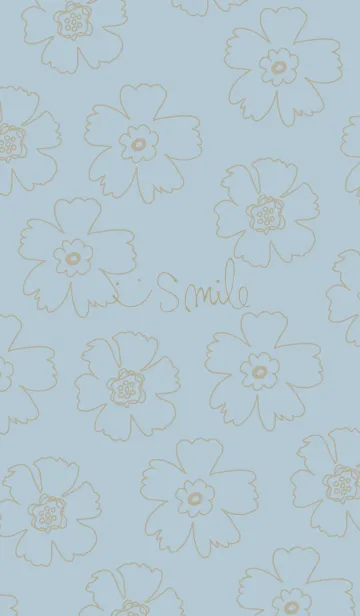 [LINE着せ替え] 線の花 ブルー2の画像1