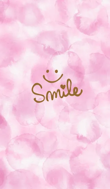 [LINE着せ替え] スマイル-水彩ピンク色11-の画像1