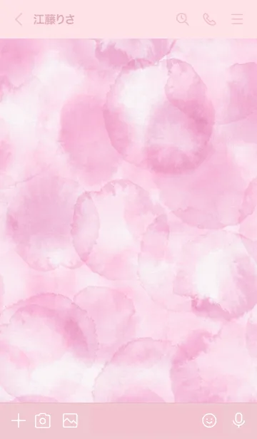[LINE着せ替え] スマイル-水彩ピンク色11-の画像3