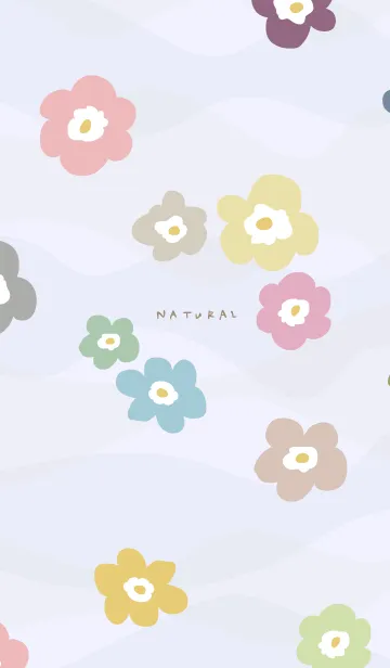 [LINE着せ替え] くすみカラー花々 パープル4の画像1