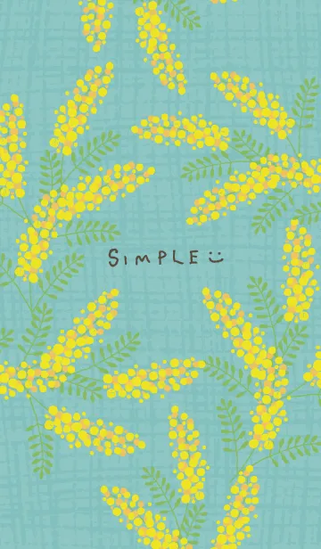 [LINE着せ替え] ミモザと麻 グリーン4の画像1