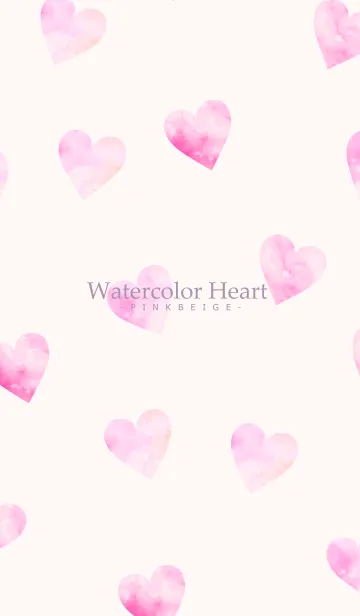 [LINE着せ替え] Watercolor Heart-PINKBEIGE 5の画像1