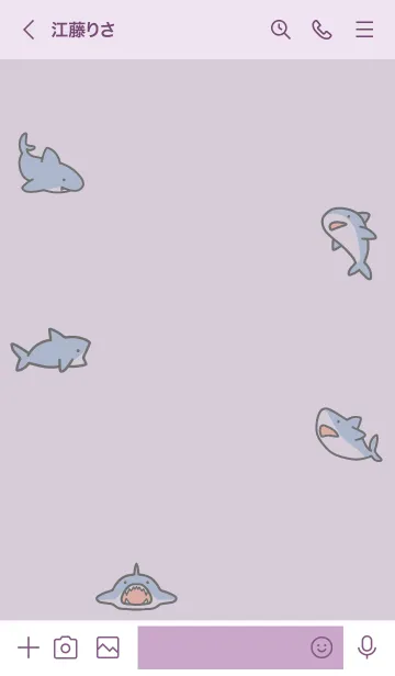 [LINE着せ替え] 紫 : サメの着せ替えの画像3