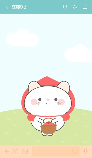 [LINE着せ替え] White Mouse Red Riding Hood Theme (JP)の画像3