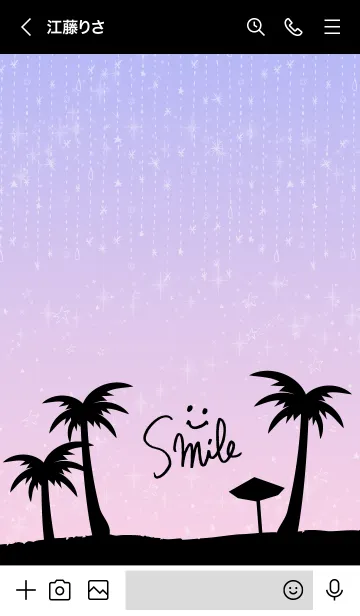 [LINE着せ替え] 星降る空ピンク-スマイル16-の画像3