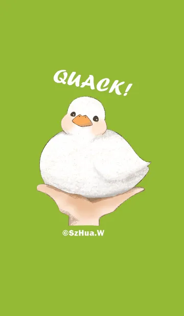 [LINE着せ替え] Quack ！ I'm a Call Duck (Green)の画像1