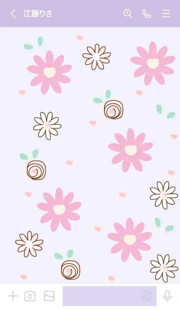 [LINE着せ替え] Purple flowers 16 :)の画像3