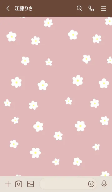 [LINE着せ替え] 小花柄 -くすみピンク-の画像3