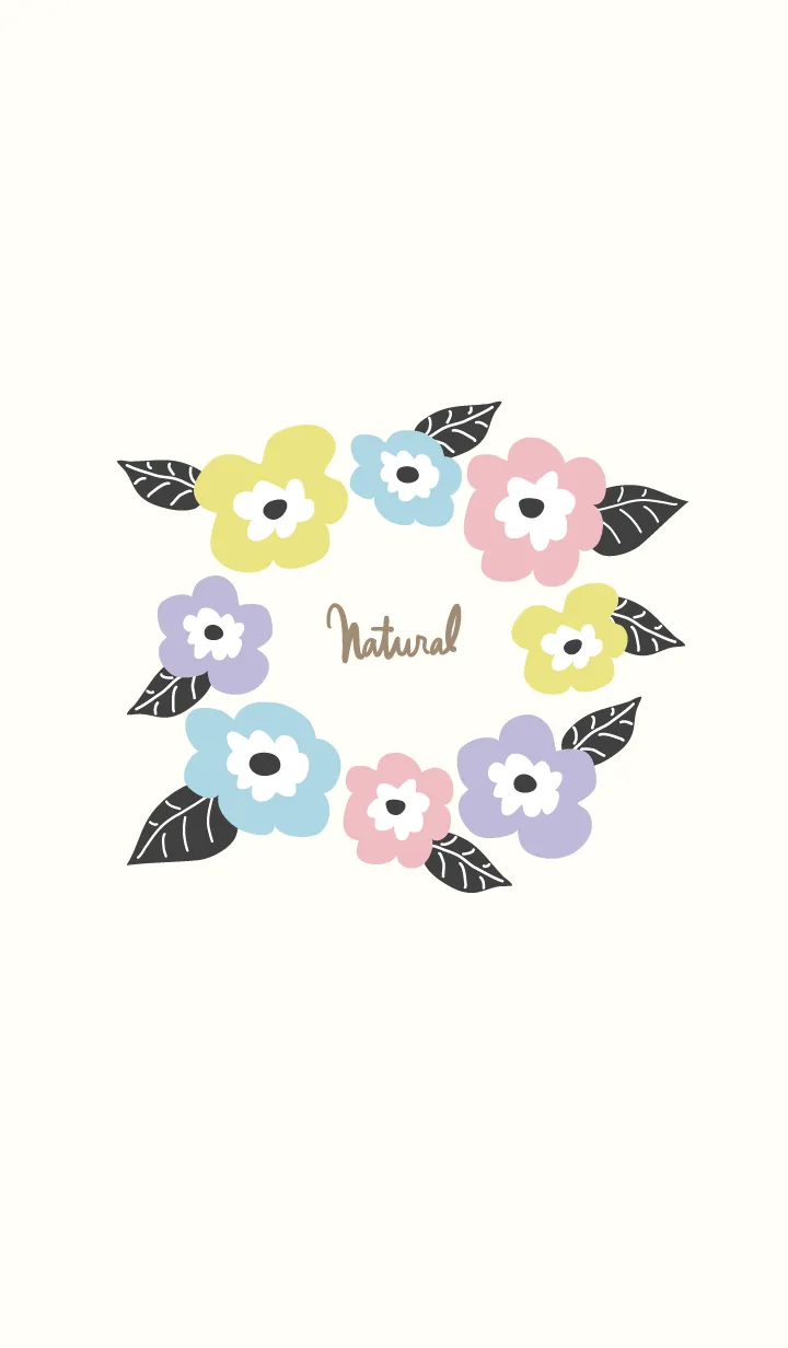 [LINE着せ替え] 北欧風お花リース2の画像1