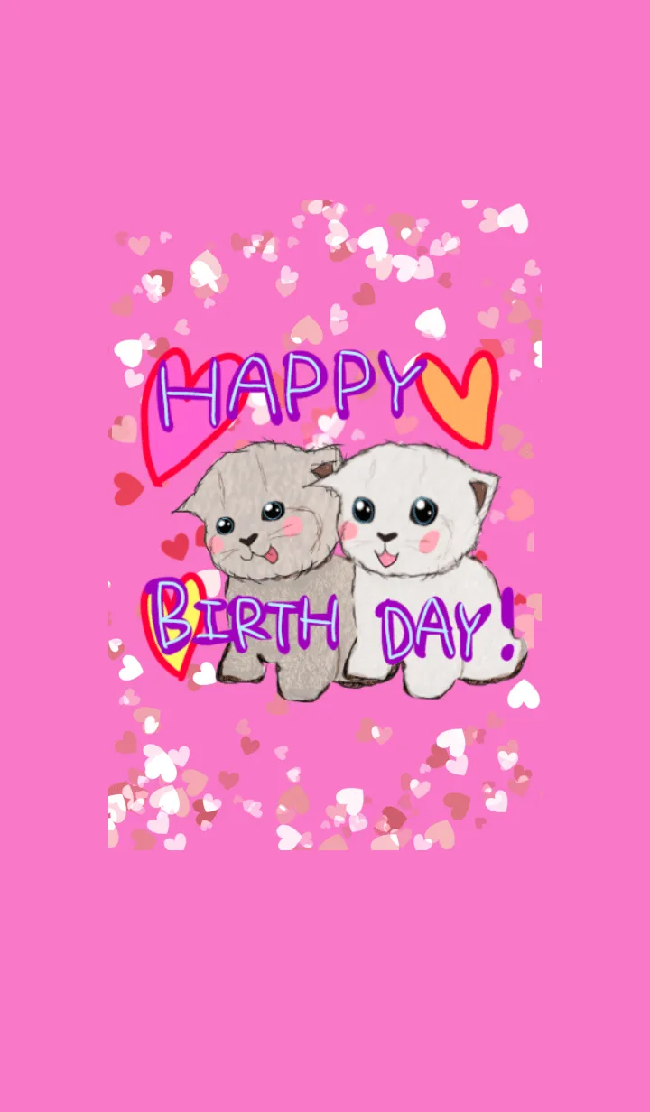 [LINE着せ替え] HAPPY BIRTHDAY お誕生日おめでとう ねこの画像1