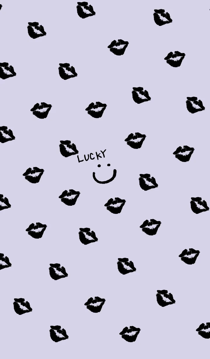 [LINE着せ替え] 黒キスマーク パープル5の画像1