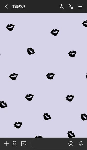 [LINE着せ替え] 黒キスマーク パープル5の画像3