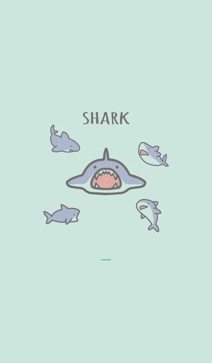 [LINE着せ替え] 青緑 : サメの着せ替えの画像1