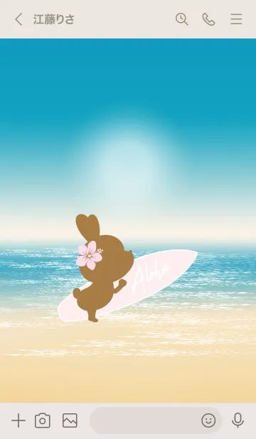 [LINE着せ替え] Rabbits and Surfboard 11の画像3
