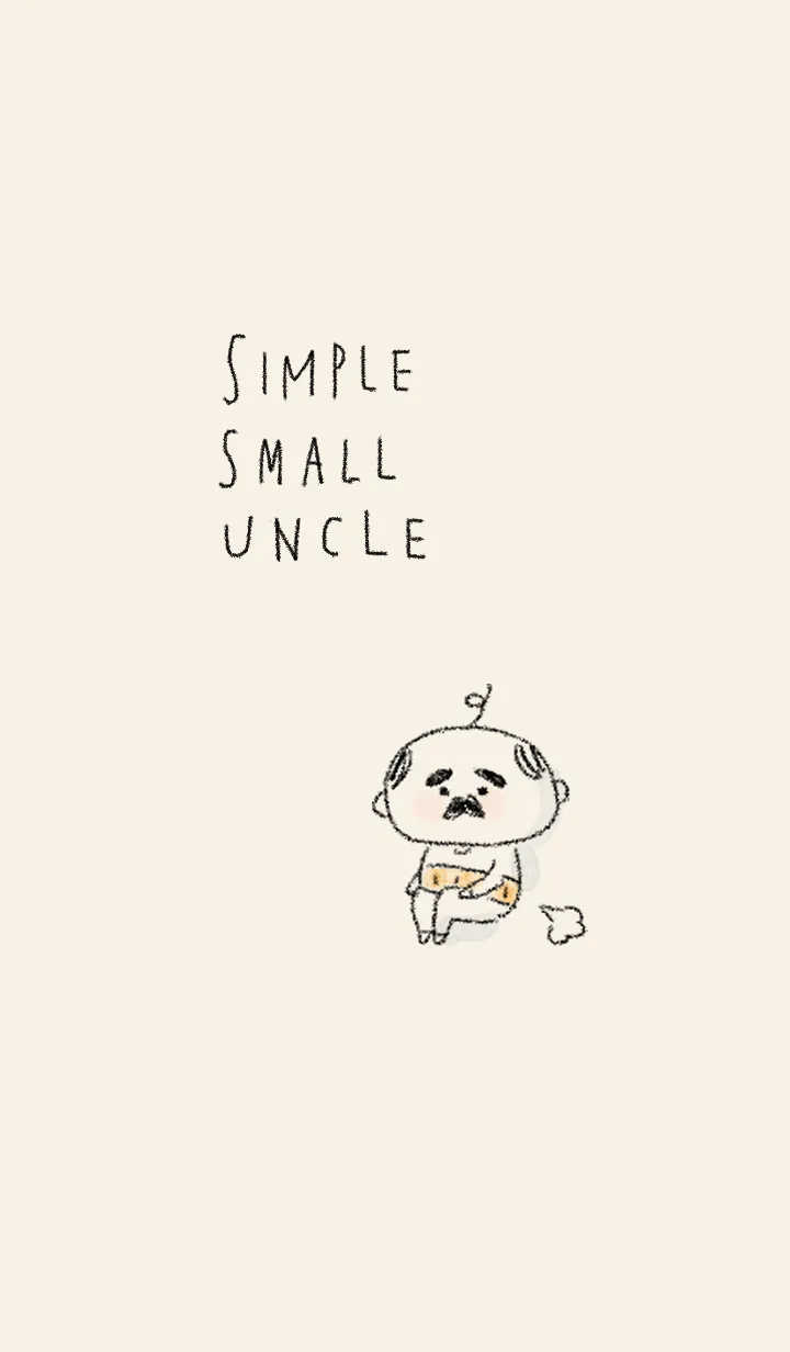 [LINE着せ替え] シンプル 小さいおじさん クレヨンの画像1