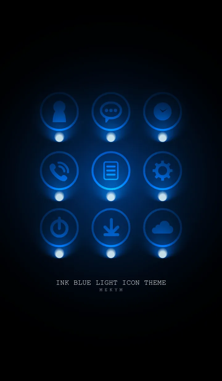 [LINE着せ替え] INK BLUE LIGHT ICON THEME 2の画像1