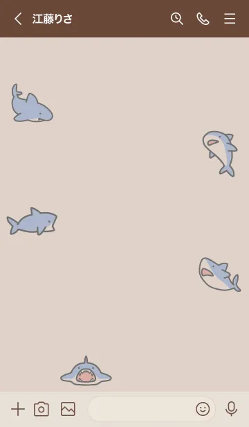 [LINE着せ替え] ブラウン : サメの着せ替えの画像3
