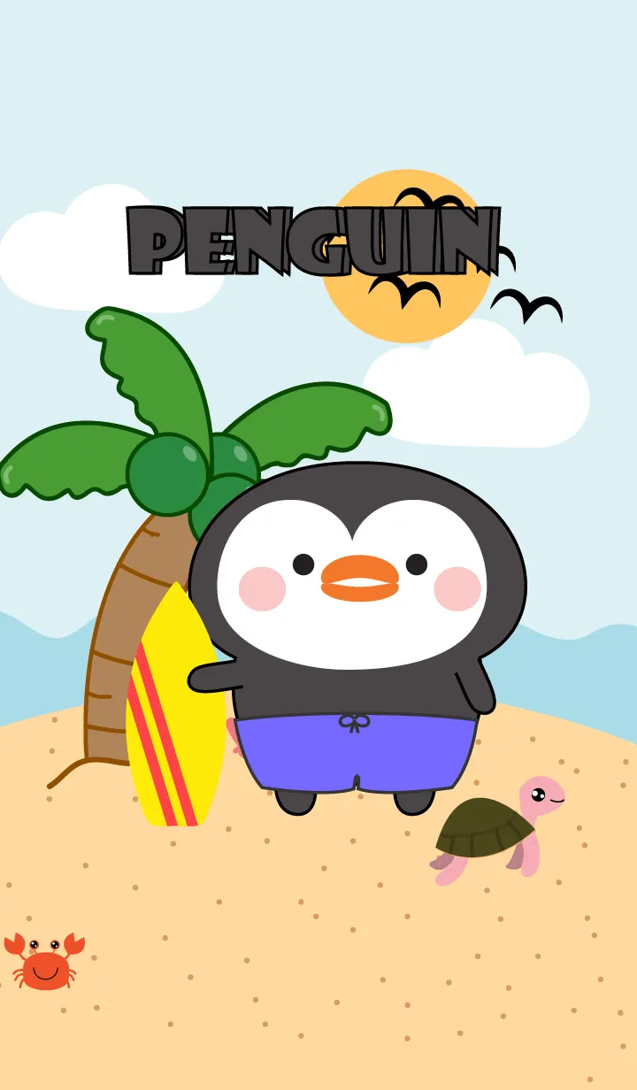 [LINE着せ替え] Penguin On The Beach Theme (JP)の画像1