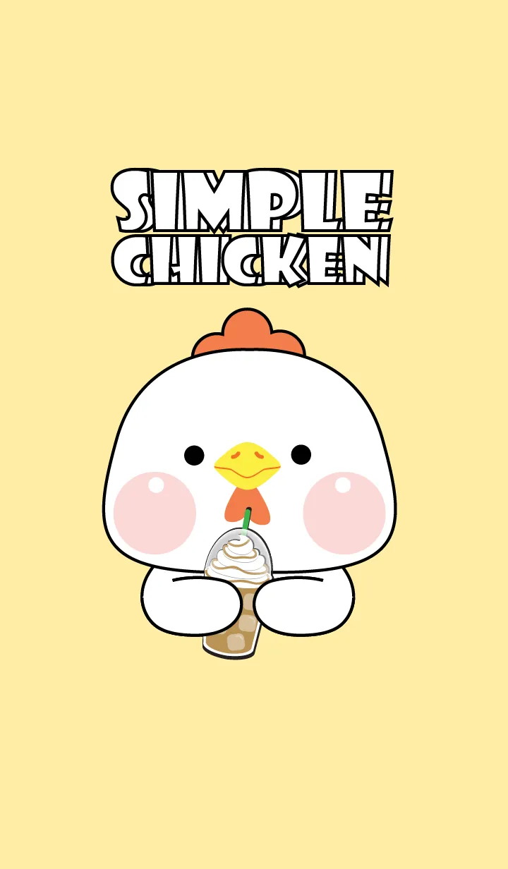 Simple Cutie White Chicken Theme (JP)の着せ替えメイン画像
