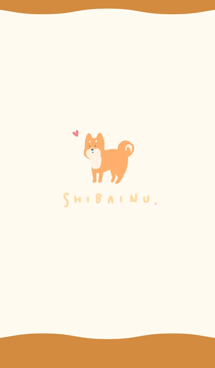 シンプル 柴犬 / オレンジ×ベージュの着せ替えメイン画像