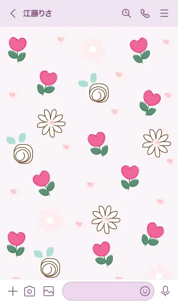 [LINE着せ替え] Minimal pink flowers 10 :)の画像3