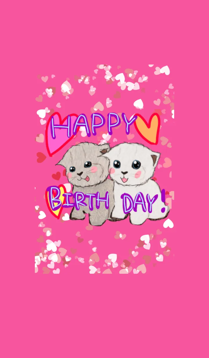 HAPPY BIRTHDAY  お誕生日おめでとう 猫の着せ替えメイン画像