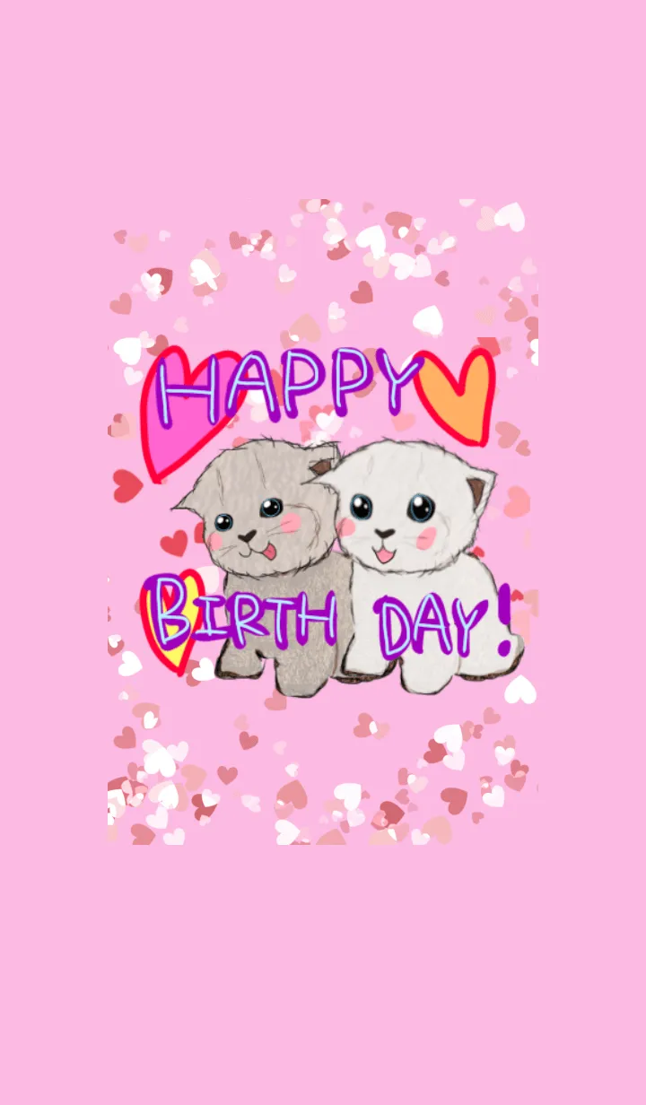 [LINE着せ替え] HAPPY BIRTH DAY ☆ お誕生日おめでとう 猫の画像1