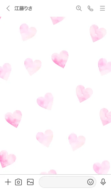 [LINE着せ替え] Watercolor Heart-PINKWHITE 7の画像3