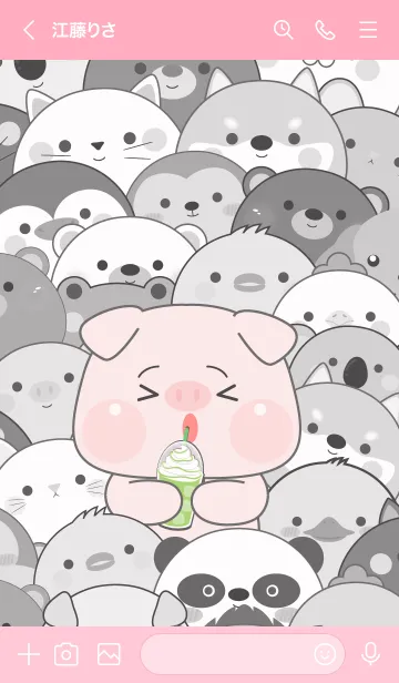 [LINE着せ替え] Simple Special Pig Pig Theme (JP)の画像3