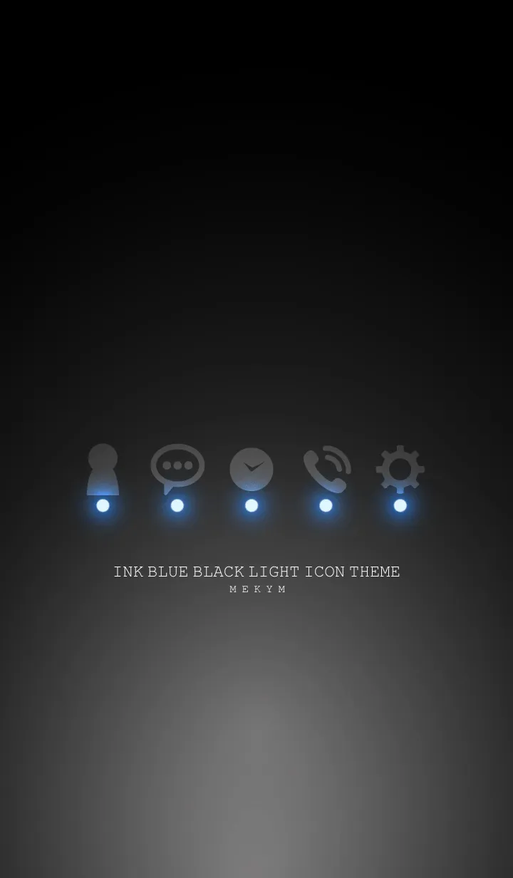 [LINE着せ替え] INK BLUE BLACK LIGHT ICON THEMEの画像1