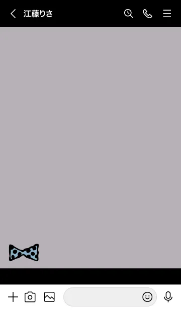 [LINE着せ替え] 水玉リボン ブラック×水色5の画像3