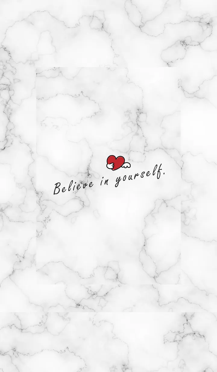 [LINE着せ替え] 「自分を信じて」♥大理石・ホワイトの画像1