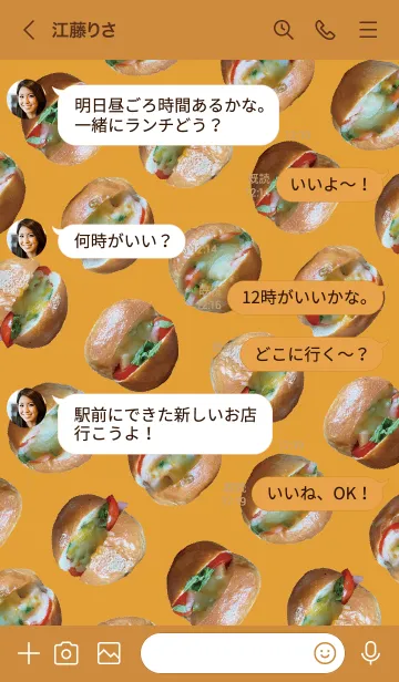 [LINE着せ替え] オレンジ : ミニサンドイッチの画像4